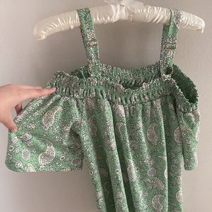 Melloday Green Paisley Off The Shoulder Top NWT